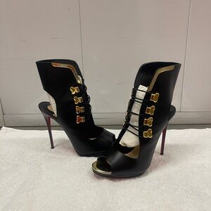 Christian Louboutin, Black and Gold Women's Heels